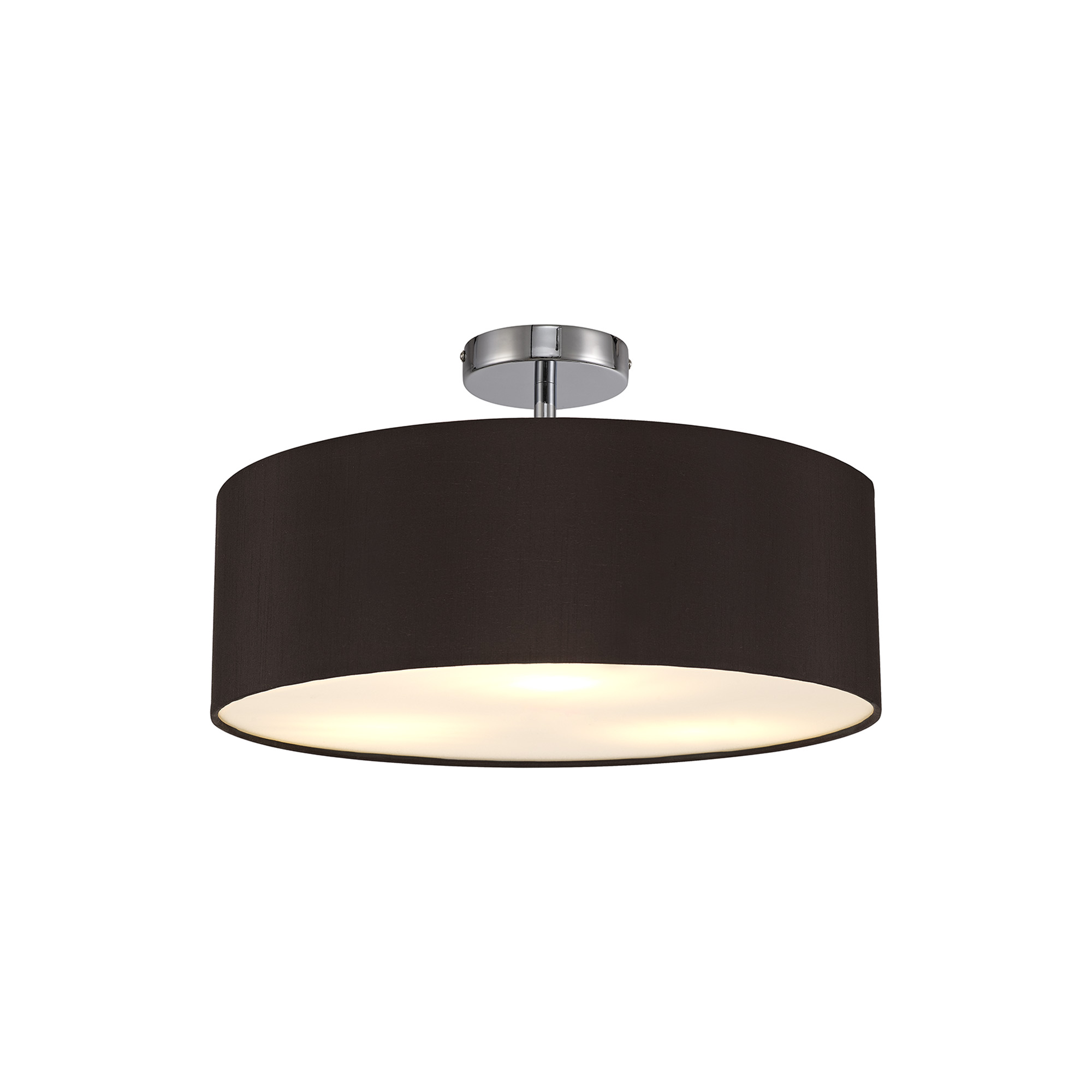 DK0695  Baymont 45cm, Semi Flush 3 Light Polished Chrome, Black/White